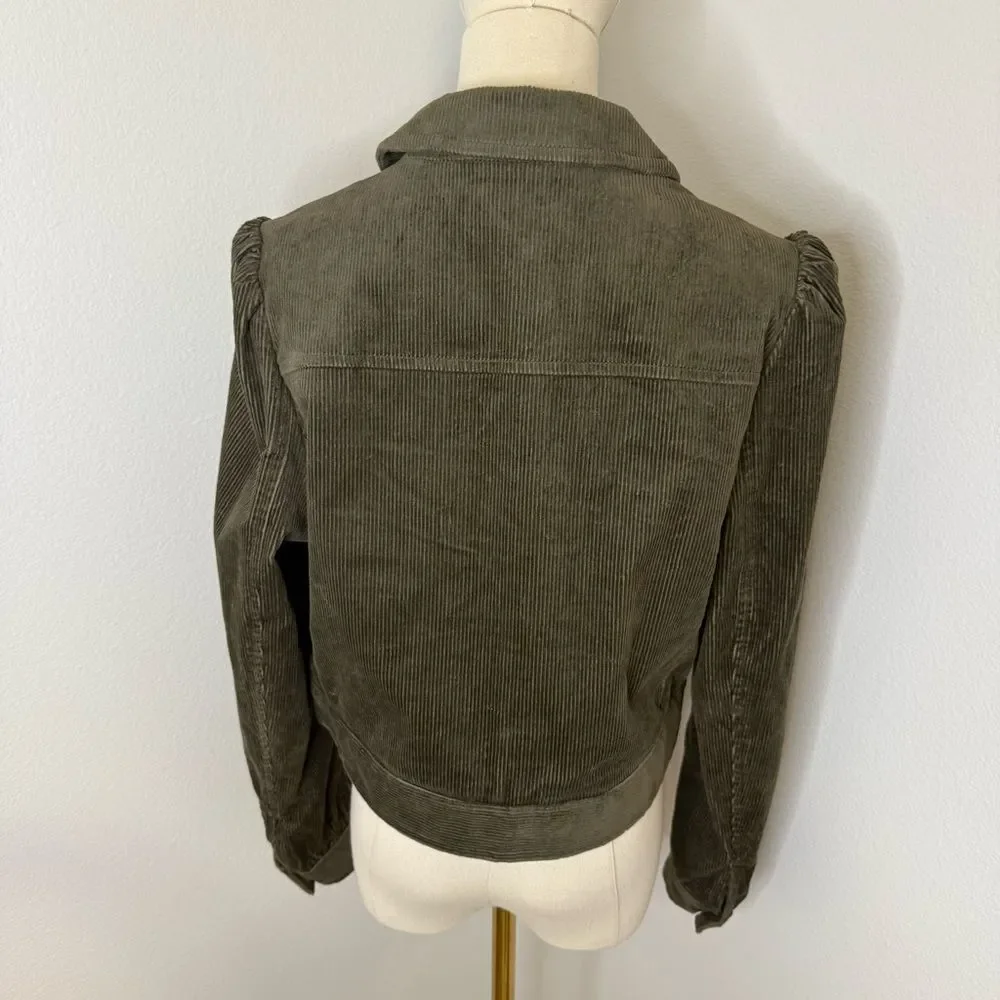 [Boden] Dark Green Cropped Corduroy Utility Jacket - Size 8 - Picture 6 of 6